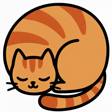 Kafe Balkan mascot - sleepy orange cat